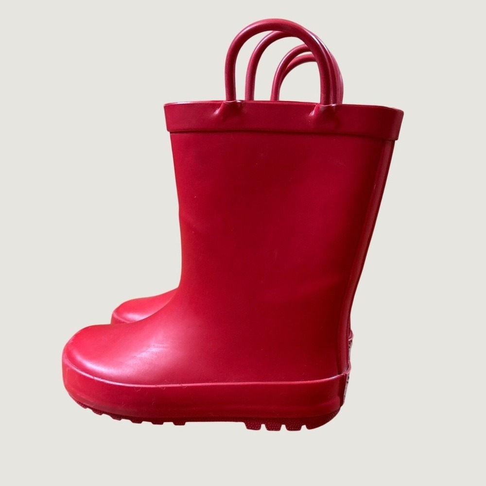 Lone Cone Rain Boots Kids Red Classic Waterproof Pull On SIZE 8